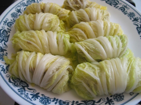 stuffed Nappa cabbage rolls-unsauced