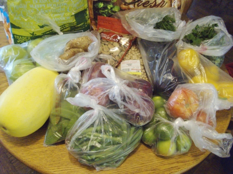 A weekly haul from my greengrocer's comes in under $30 even with coffee, spices and special items.