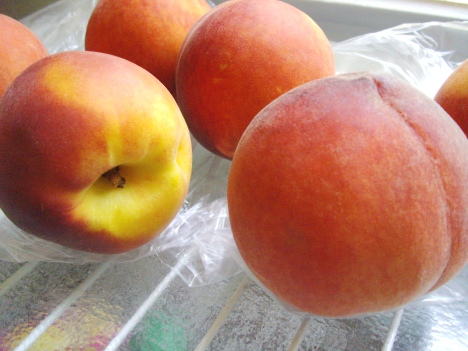 peaches ripening on counter