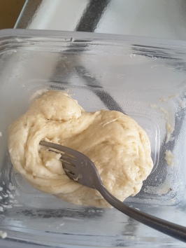 BurekaBoy's borekita dough with more water added hot to build gluten